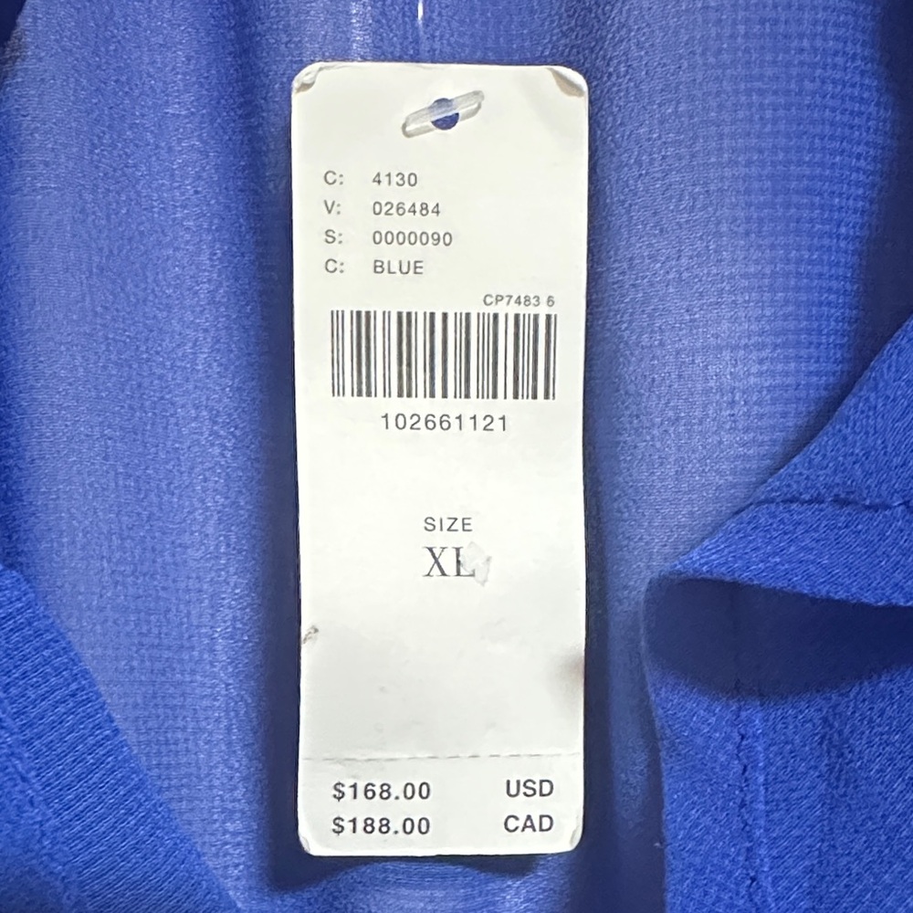 Anthropologie Royal Blue Ruffle Long Sleeve Dress BNWT sz XL - Picture 2 of 6